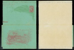 BRAZIL Letter Card Unused 80 Reis c1890s
