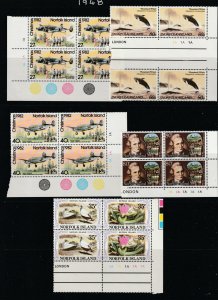 Norfolk Is x 12 plate blocks MNH