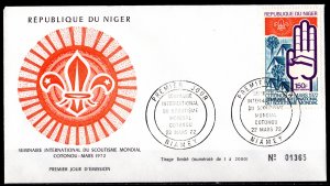 Niger 1972 Sc#C181 WORLD BOY SCOUT SEMINAR COTONOU Limited FDC Rare !!