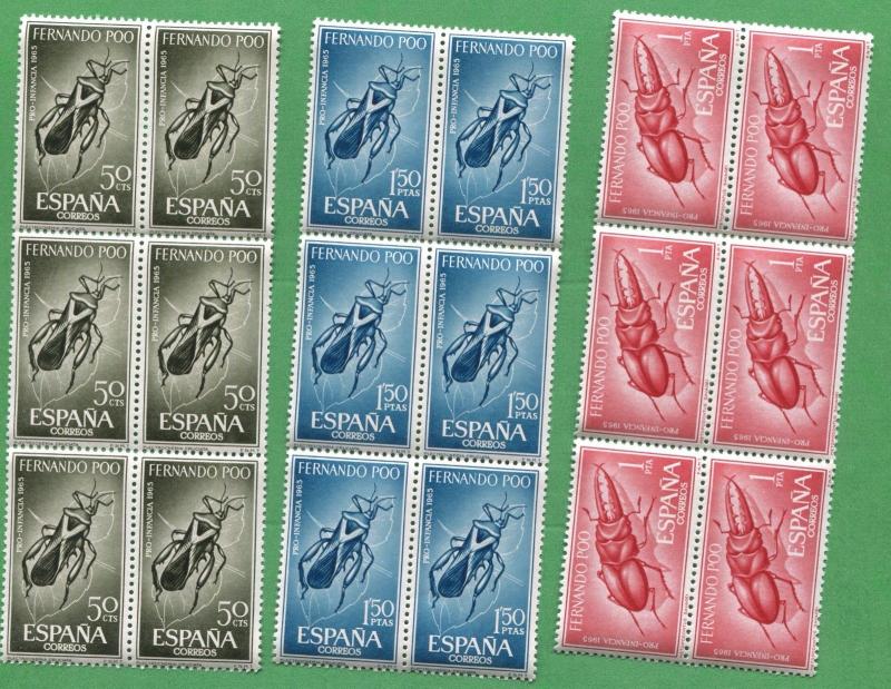 20 Sets of 1965 Fernando PO Stamps 231 - 233 Cat Value $27  Native Beetles