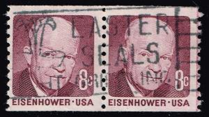 US #1402 Dwight D. Eisenhower; Used Pair (0.50)