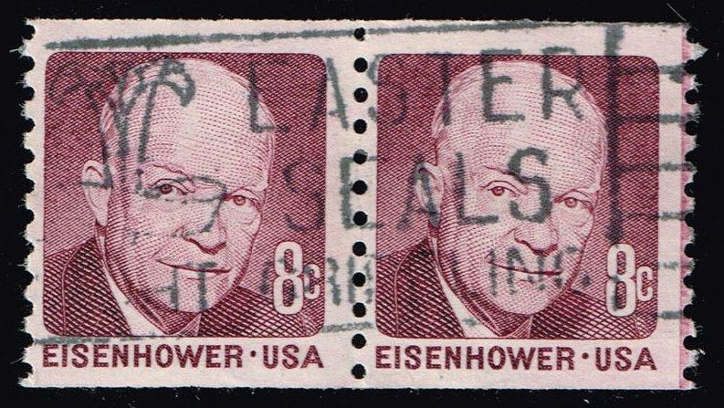 US #1402 Dwight D. Eisenhower; Used Pair (0.50)