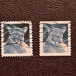 US Scott # 4139,4141; Two used 26c Wildlife from 2007; VF centering; off paper