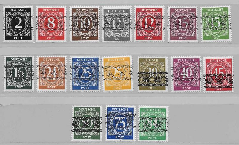 Germany 585A-93 Numeral Overprint set MH