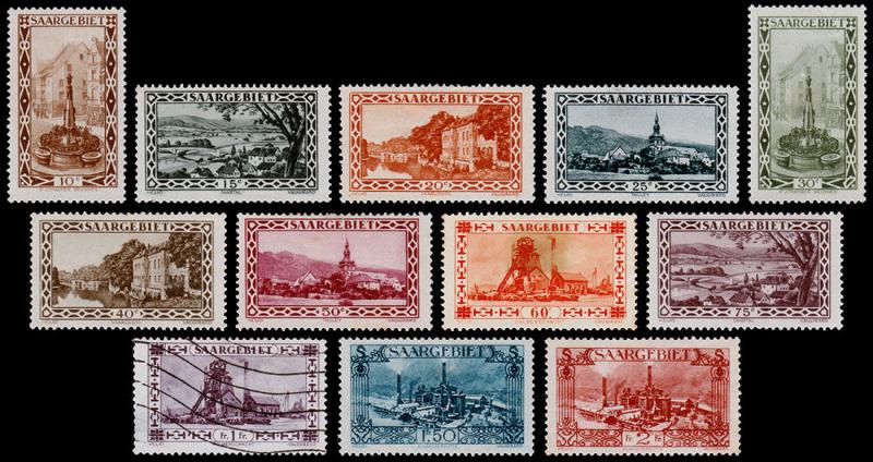 Saar Scott 120-128, 131-133 (1927-30) Mint/Used H F-VF, CV $23.20