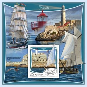 St Thomas - 2017 Lighthouses on Stamps Souvenir Sheet Michel #7457 ST17504b