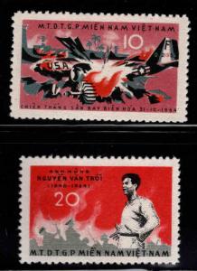 Viet Nam , Viet Cong Michel 9-10 NGAI stamp set on soft porous paper