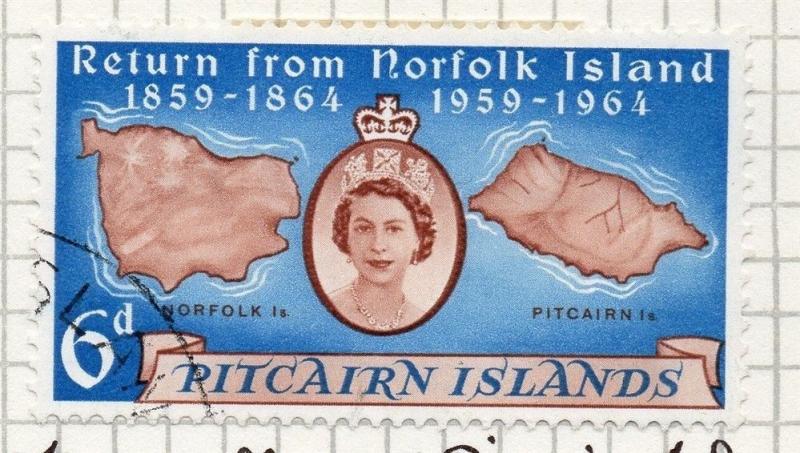 Pitcairn Islands 1961 Early Issue Fine Used 6d. 096356