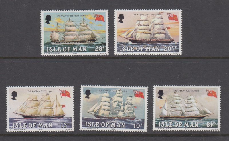 Isle of Man -  1984,   The Karran Fleet,  set of 5,  Mint NHM