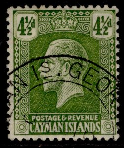 CAYMAN ISLANDS GV SG76, 4½d sage-green, FINE USED.