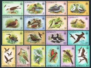 Kiribati 384-399,392A,396A,Mnh.michel 382-397,416,463 . Vögel 1982-1985