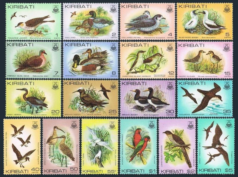 Kiribati 384-399,392A,396A,MNH.Michel 382-397,416,463. Birds 1982-1985