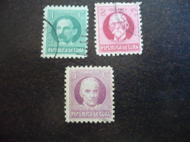 Stamps - Cuba - Scott# 308-310 - Mint Hinged and Used Set of 6 Stamps