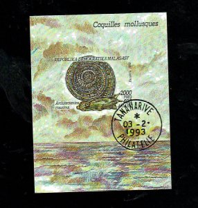 MALAGASY #1129  1993  MOLLUSK  MINT  VF NH  O.G  SS  CTO