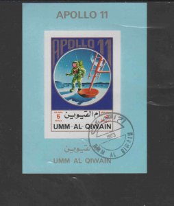 UMM AL QIWAIN  1972 APOLLO 11      MINT VF NH O.G IMP S/S (UM18   )