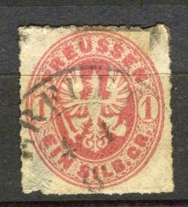 GERMANY; PRUSSIA 1861 early classic issue used 1sg. value