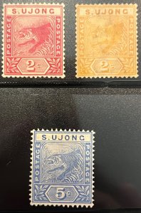 Malaya - Sungei Ujong 1891-1894 SC 31-33 Mint