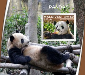 Maldives 2019 MNH Wild Animals Stamps Pandas Giant Panda Bears 1v S/S