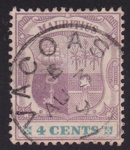 MAURITIUS c1890s 4c VACOAS cds - only 9 showing for year...................69894