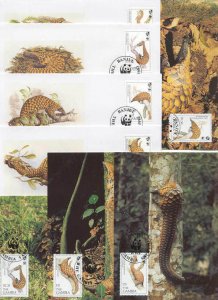Gambia 8 FDC/cards WWF 1993