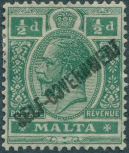 Malta 1922 SG106 ½d green KGV SELF-GOVERNMENT ovpt MNG