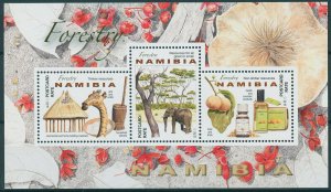 Namibia 2016 MNH Trees Stamps Forestry in Namibia Elephants Artefacts 3v M/S