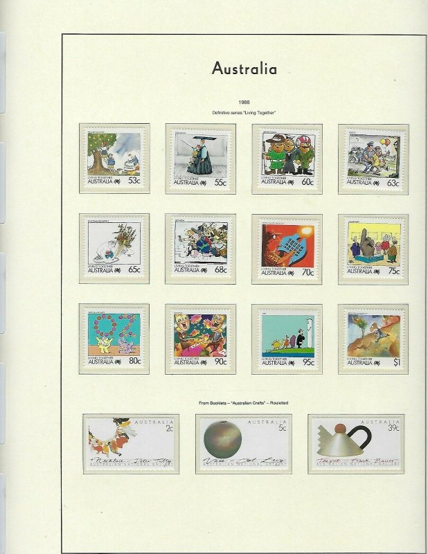 AUSTRALIA- ALMOST COMPLETE 1980-1995-MINT NH -LIGHTHOUSE HINGELESS PAGES/BINDER