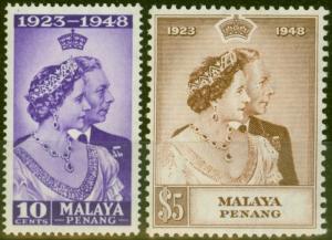 Penang 1948 RSW set of 2 SG1-2 Fine Lightly Mtd Mint 