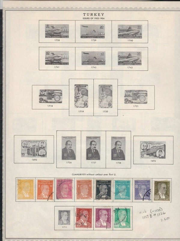 turkey issues of 1953-54 stamps page ref 18457