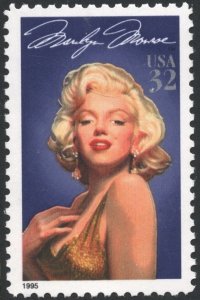 SC#2967 32¢ Legends of Hollywood: Marilyn Monroe Single (1995) MNH