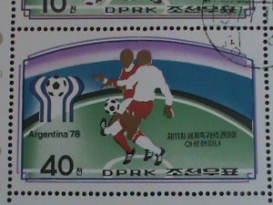 ​KOREA STAMP:1978  ARGENTINA'78 WORLD CUP SOCCER CTO MINI SHEET