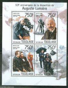 TOGO  2014 60th MEMORIAL ANNIVERSARY AUGUSTE LUMIERE  SHEET  MINT NH