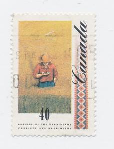 Canada 1991 Scott 1329 used - 40c Ukrainians growing wheat