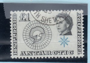 British Antarctic Territory QEII 1963/69 £1 SG15 CDS VFU Cat £48  BP9582