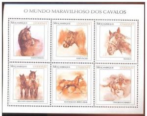 MOZAMBIQUE SHEET MNH HORSES