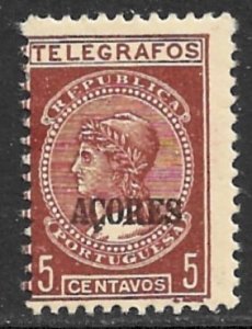 AZORES 1922 5c Red Brown TELEGRAPH STAMP Hisc No. T4 MH