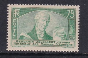 France  #301 MNH 1935 Benjamin Delessert