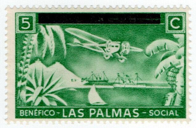 (I.B) Spain Civil War Cinderella : Las Palmas Overprint 5c