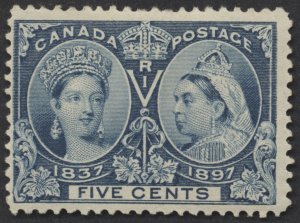 Canada #54 5c Victoria Jubilee Fine Mint OG Hinged Shortish Perfs