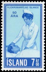 Iceland 422 - Mint-NH - 7k Nurses, 50 Years (1970) (cv $0.55)