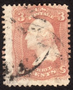 1861, US 3c, Washington, Used, Sc 65