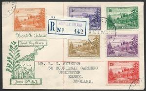 NORFOLK IS 1947 Values to 2/- on registered FDC............................49243