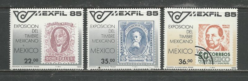 Mexico Scott catalog # 1382-1384 Unused Hinged
