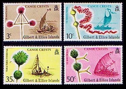 1974 Gilbert and Ellis Islands 217-220 Ships with sails