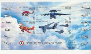 India 2007 Indian Airforce miniature sheet sg. MS2432 MNH