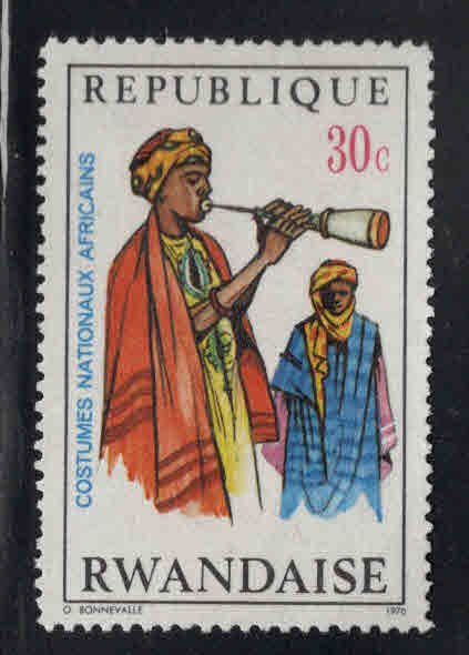 RWANDA Scott 344 Musician costume stamp