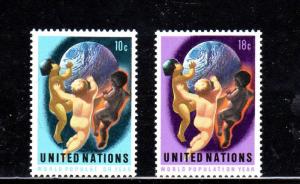 UNITED NATIONS #252-253  1974  WORLD POPULATION YEAR        MINT VF NH O.G   a