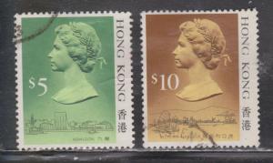 HONG KONG Scott # 501-2 - Used - $5 & $10 QE II Definitive Issue