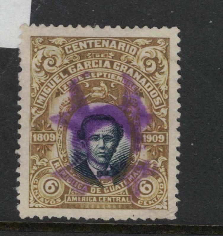 Guatemala 1909 6c Purple Fancy Cancel VFU (7dwo)