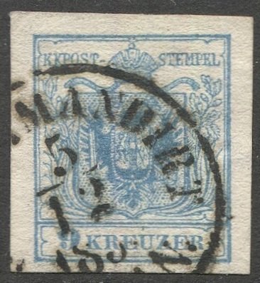 AUSTRIA 1854 9 Kr, Type III, RECOMMANDIRT / WIEN cancel, Sc 5e, VF